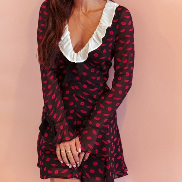 knee length dresses for ladies For Love & Lemons Magnolia Mini Dress in White